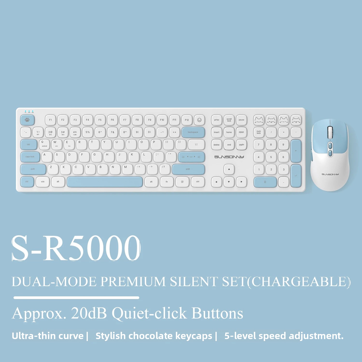 Gaming Keyboard And Mouse Wireless - Cute Silent Keyboard and Mouse Set,