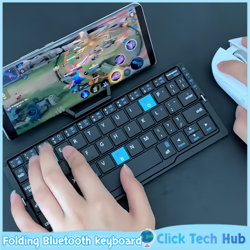 Gaming Keyboard And Mouse Set - Folding Bluetooth Keyboard Magnetic Bracket Keyboard