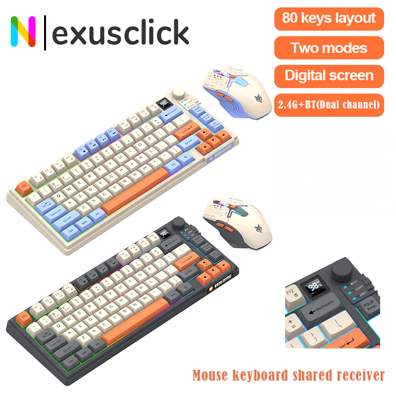 Gaming Keyboard Mouse Wireless - New Dual-Mode 80 Keys Wireless Gaming