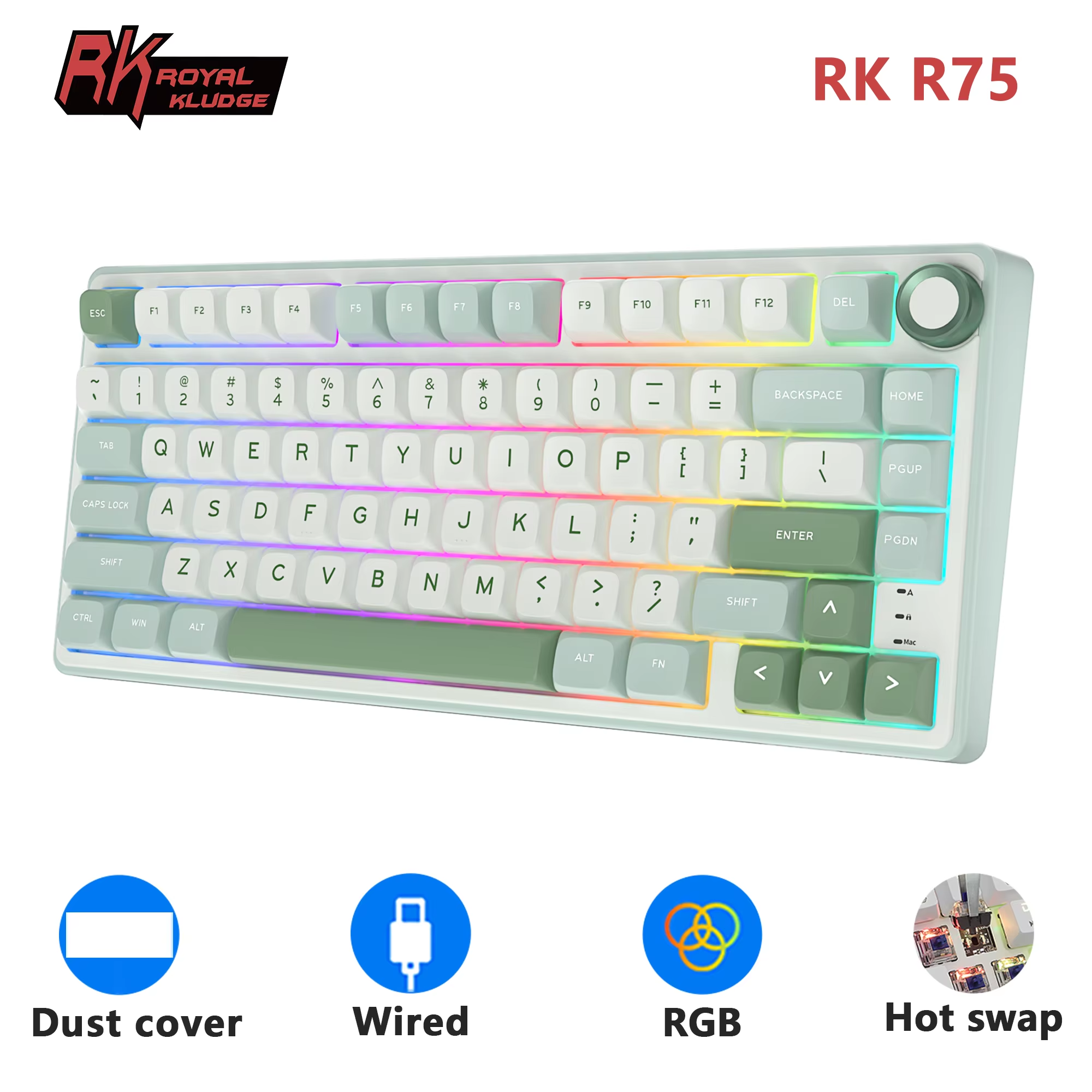 Gaming Keyboard Bundle - RK Royal Kludge R75 Gasket Wired