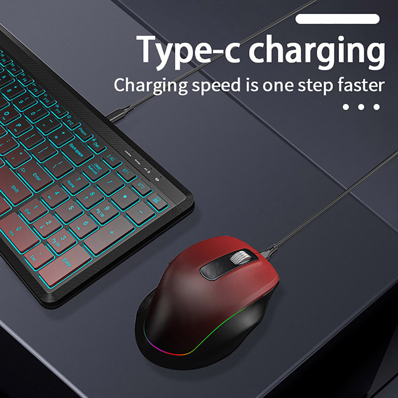 RGB Backlit Silent Wireless Ke - مراجعة Gaming Keyboard Bundle وسعره