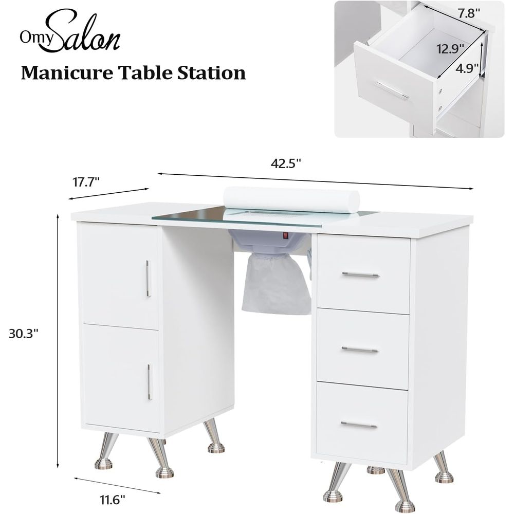 Manicure Table Nail Desk for N - مراجعة Wrist Rest Wood وسعره