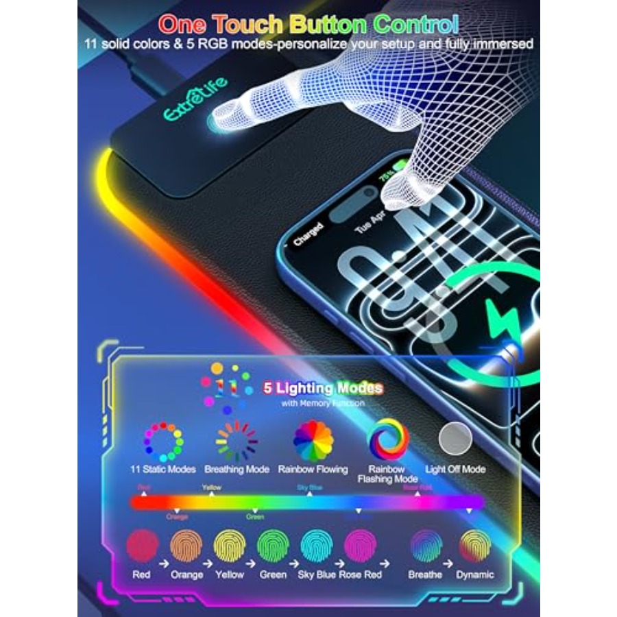 Mouse Pad with 15W Wireless Ch - مراجعة Gaming Keyboard No Number Pad وسعره