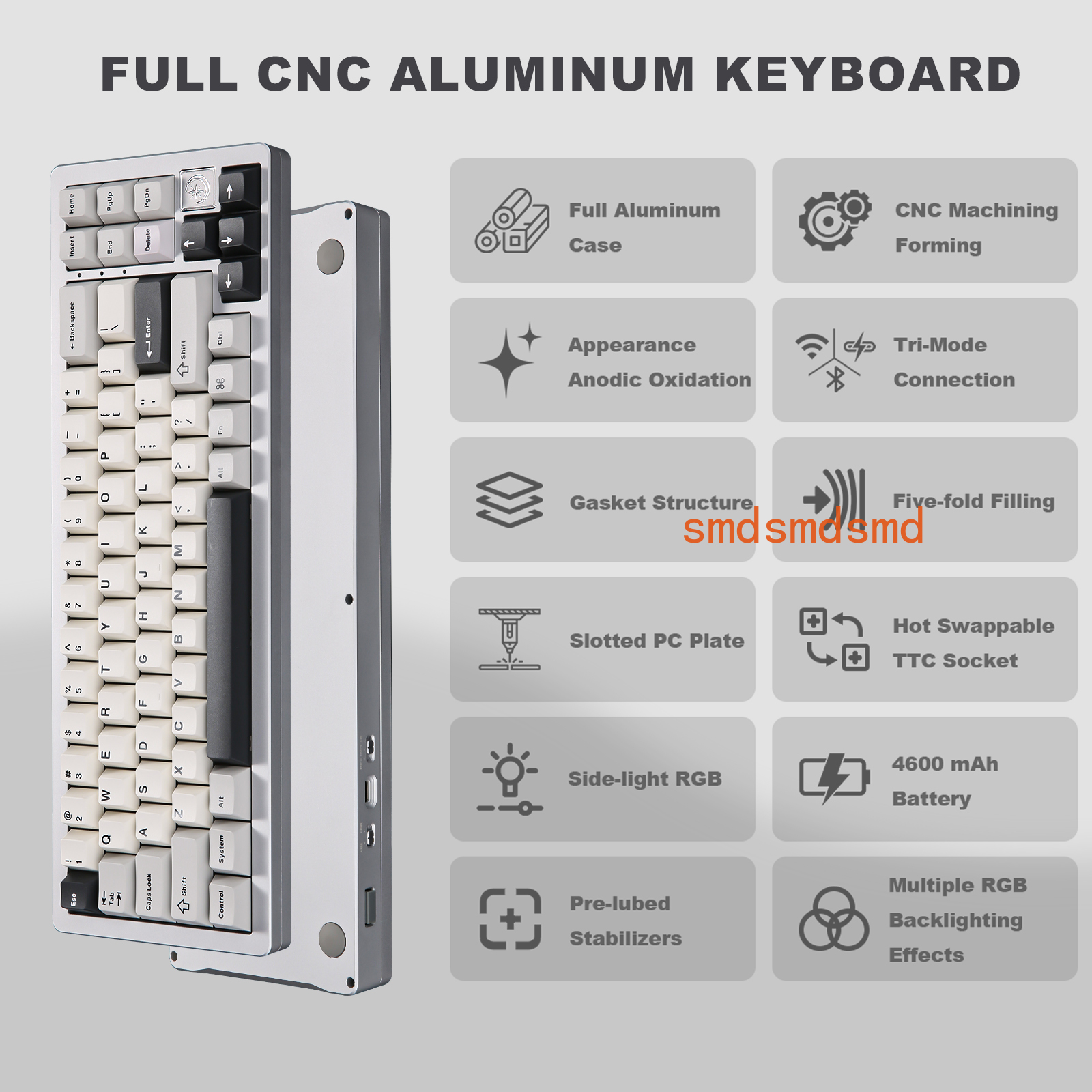 AL71 Silver CNC Aluminum Mecha - مراجعة Gaming Keyboard Mechanical Wireless وسعره