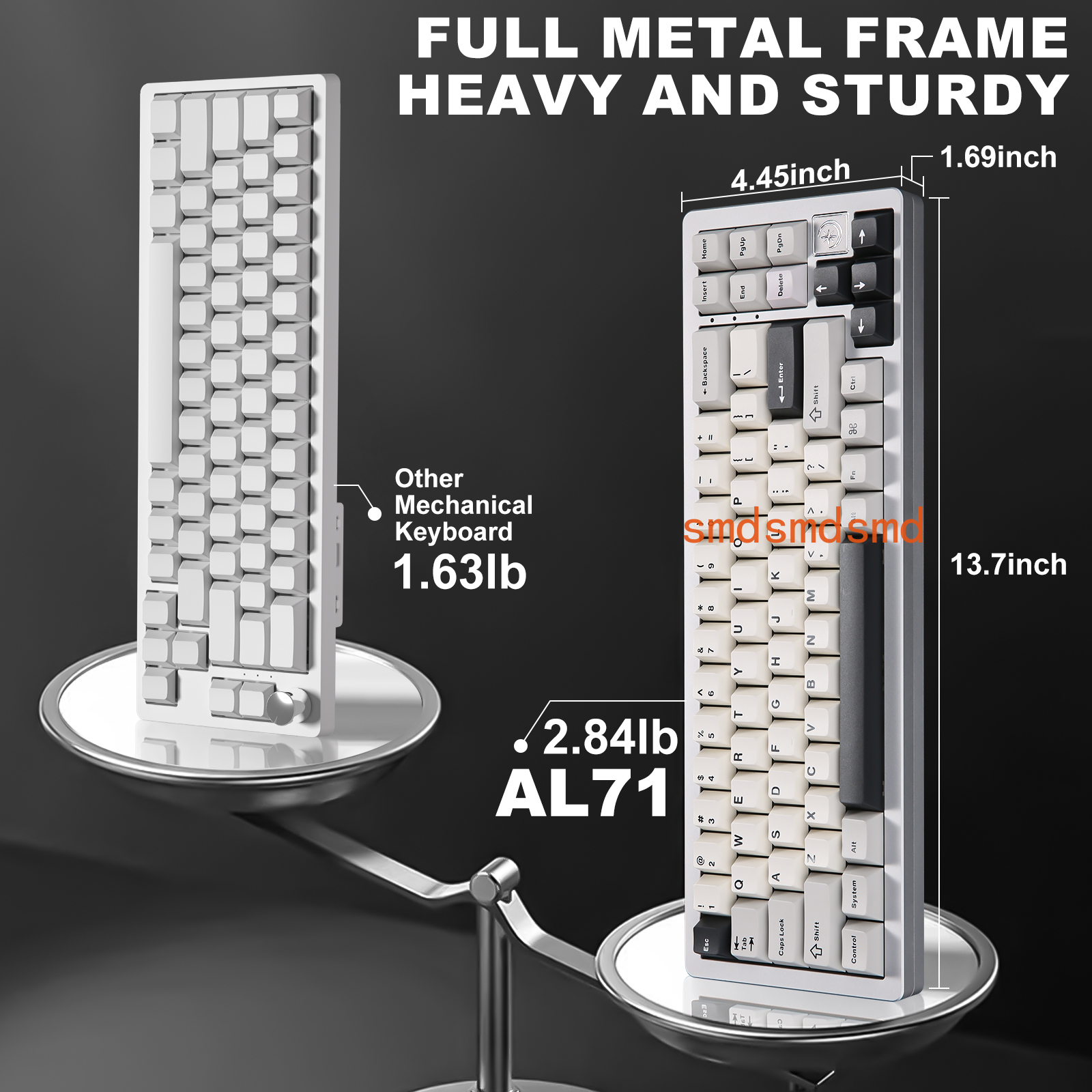 AL71 Silver CNC Aluminum Mecha - مراجعة Gaming Keyboard Mechanical Wireless وسعره