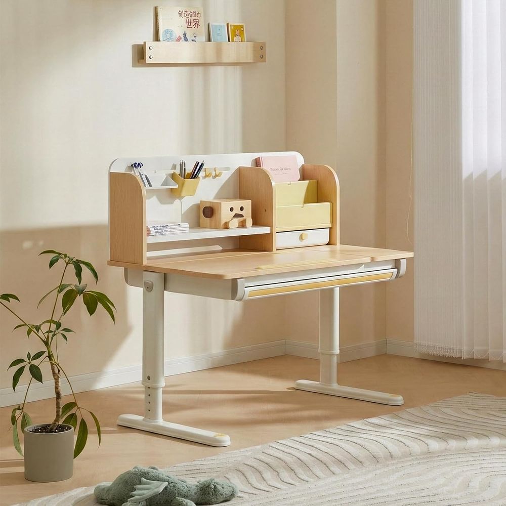 Adjustable Wooden Kids Desk wi - مراجعة Wrist Rest Wood وسعره