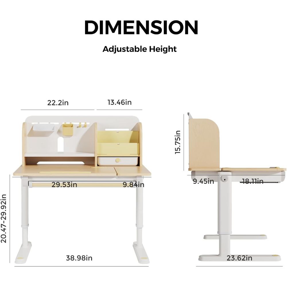 Adjustable Wooden Kids Desk wi - مراجعة Wrist Rest Wood وسعره