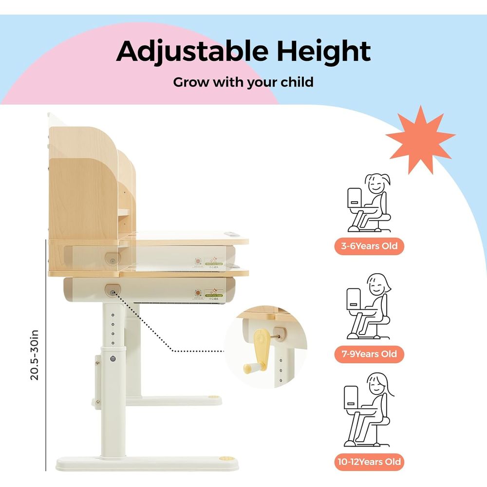 Adjustable Wooden Kids Desk wi - مراجعة Wrist Rest Wood وسعره