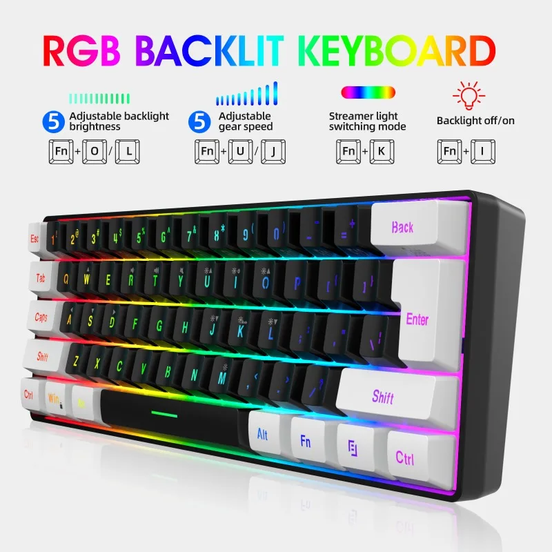 Keyboard and mouse 60% compute - مراجعة Gaming Keyboard Bundle وسعره