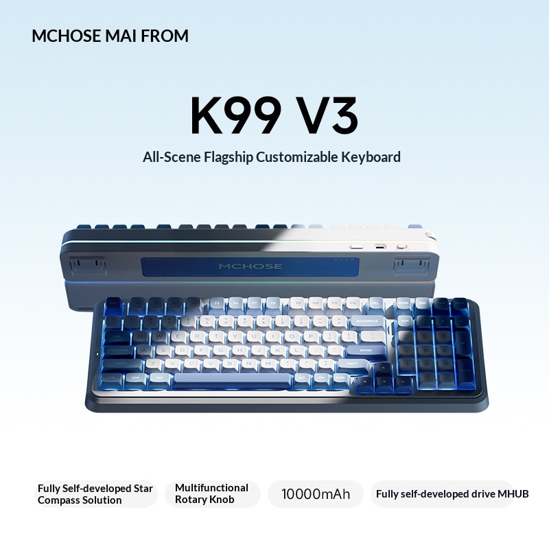 MCHOSE K99 V3 Customizable Mec - مراجعة Gaming Keyboard Mechanical Wireless وسعره