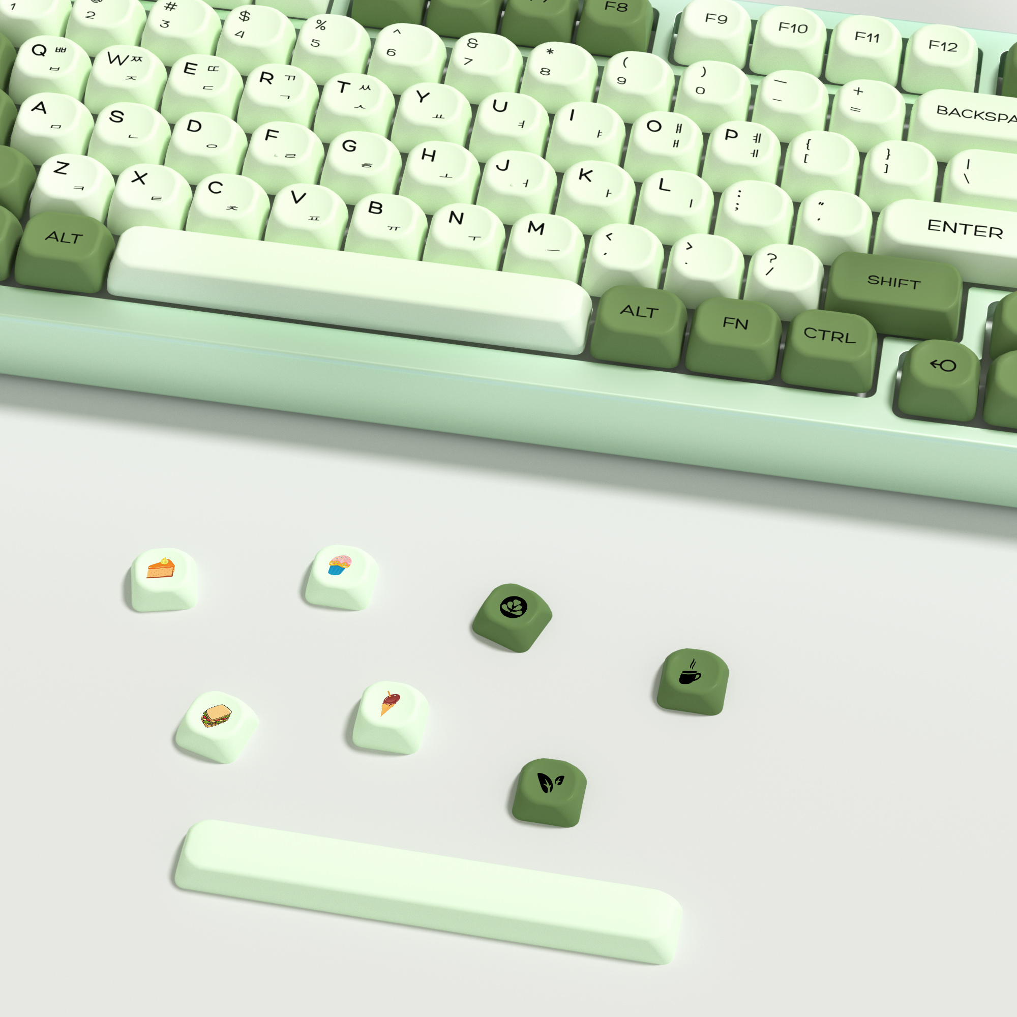 KBDiy Matcha Korean Keycap Gre - مراجعة Gaming Keyboard No Number Pad وسعره