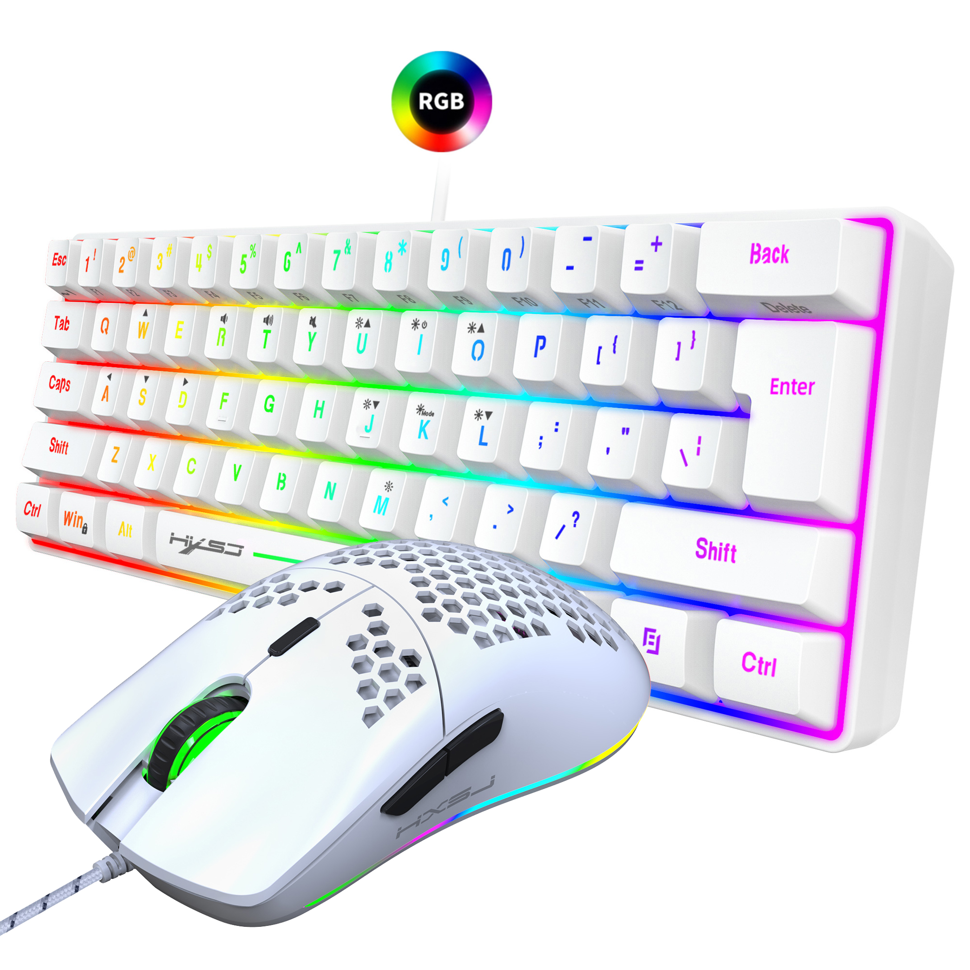 Hot selling HXSJ 61 keys V700  - مراجعة Gaming Keyboard Bundle وسعره