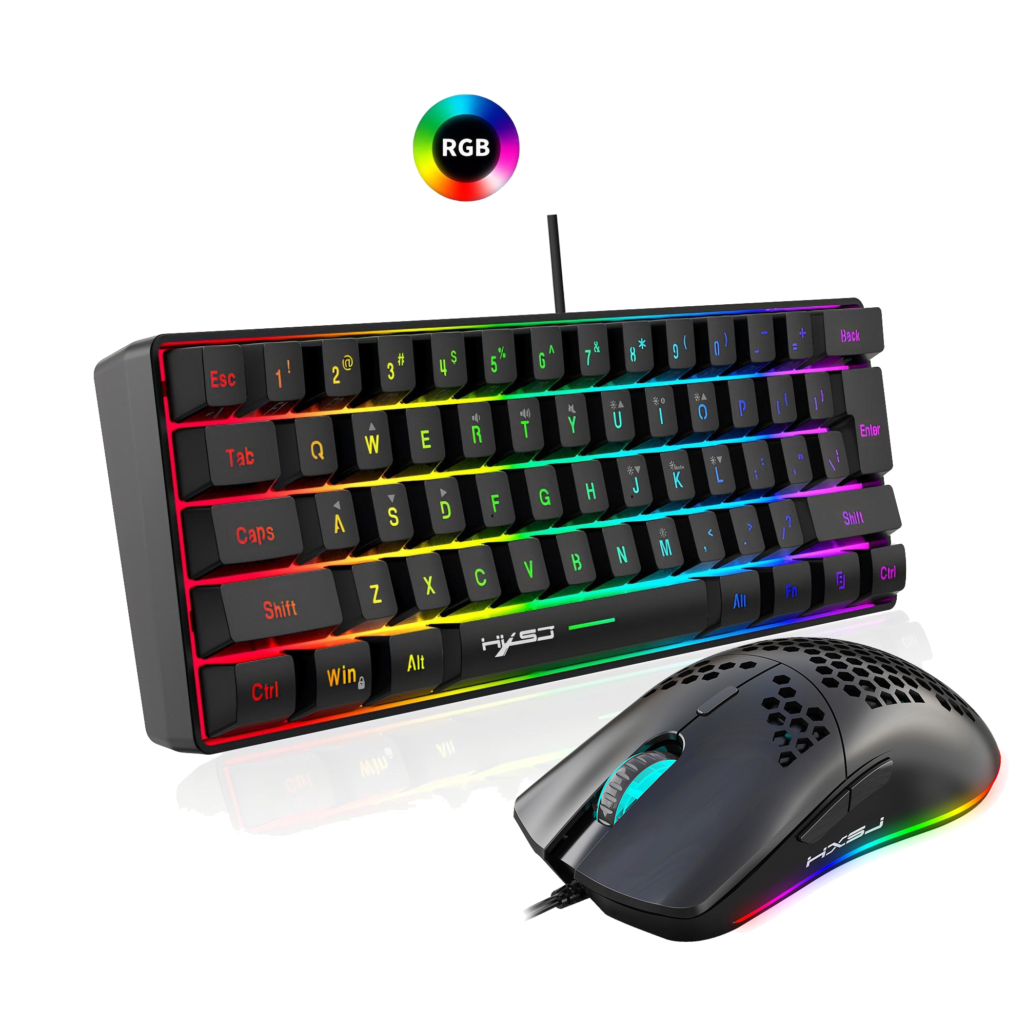 Hot selling HXSJ 61 keys V700  - مراجعة Gaming Keyboard Bundle وسعره