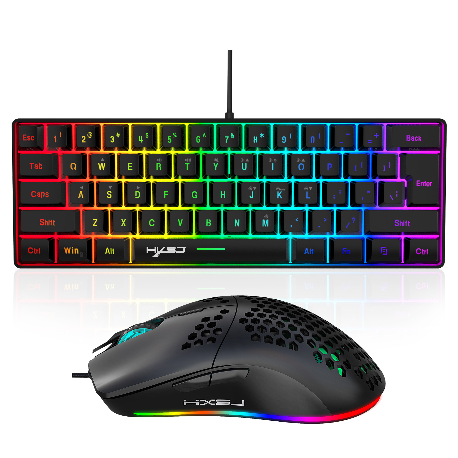 Hot selling HXSJ 61 keys V700  - مراجعة Gaming Keyboard Bundle وسعره