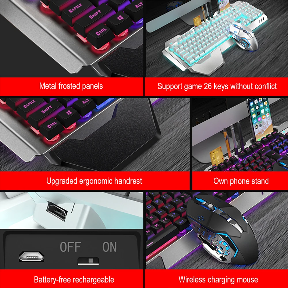 K680 Rechargeable 2.4G wireles - مراجعة Gaming Keyboard Mouse Wireless وسعره
