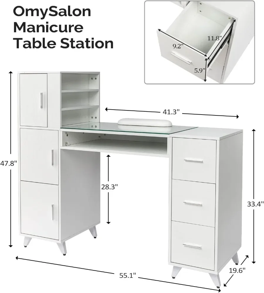 Manicure Table Nail Desk for N - مراجعة Wrist Rest Wood وسعره