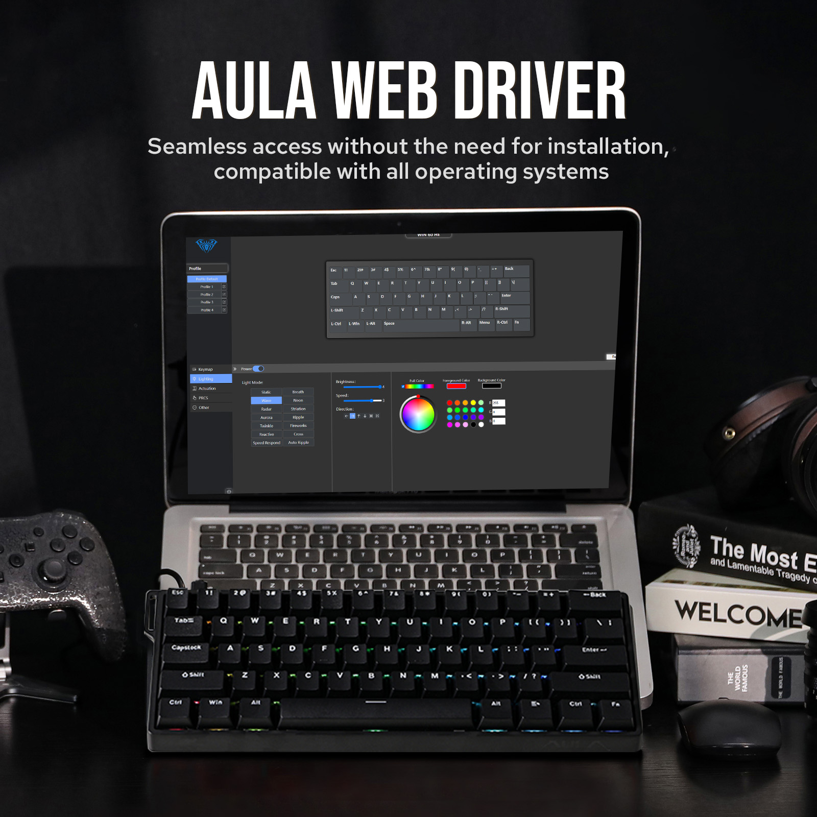 Custom AULA WIN60 HE WIN60 HE  - مراجعة Gaming Keyboard Hall Effect Switches وسعره