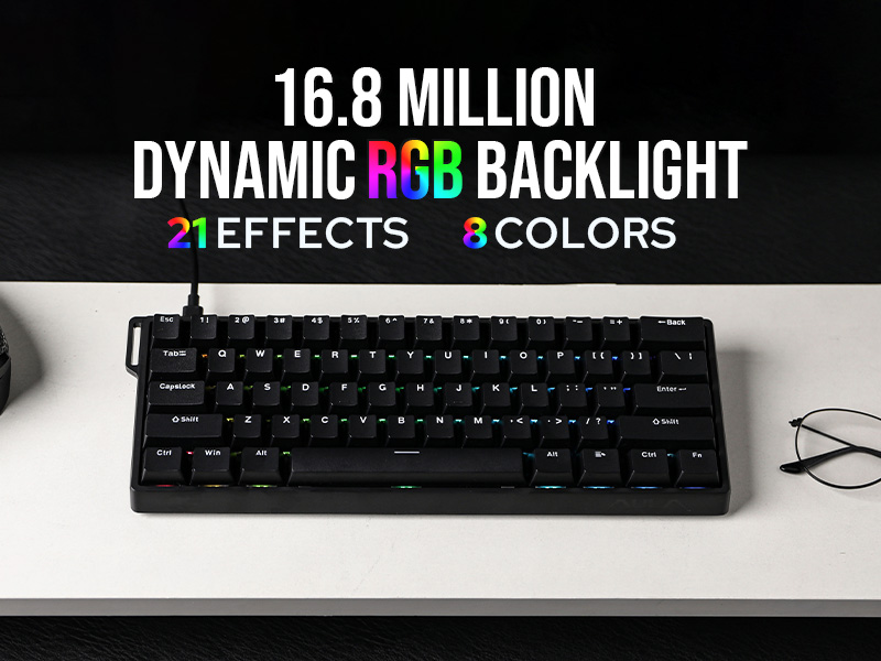 Custom AULA WIN60 HE WIN60 HE  - مراجعة Gaming Keyboard Hall Effect Switches وسعره