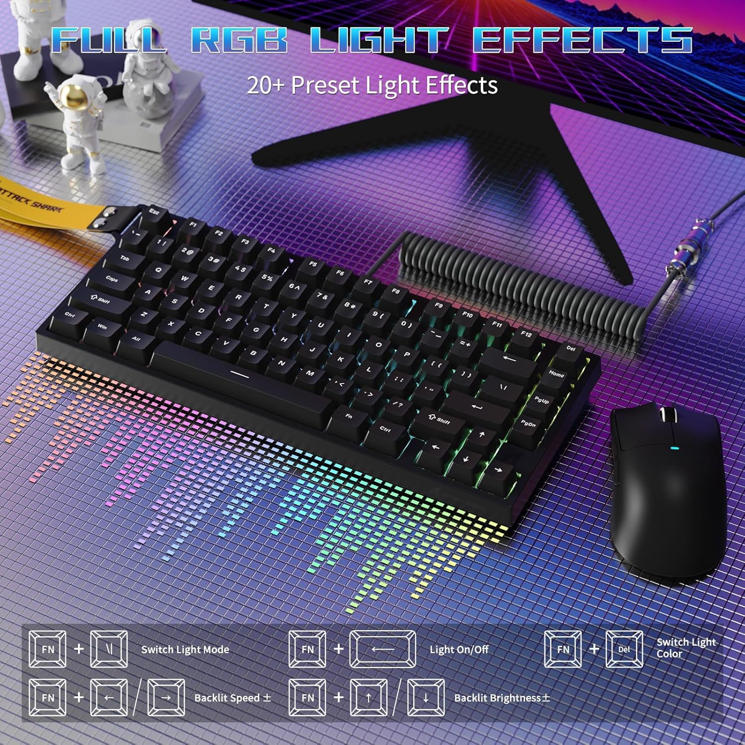 ATTACK SHARK R82HE Wired Mecha - مراجعة Gaming Keyboard Hall Effect Switches وسعره