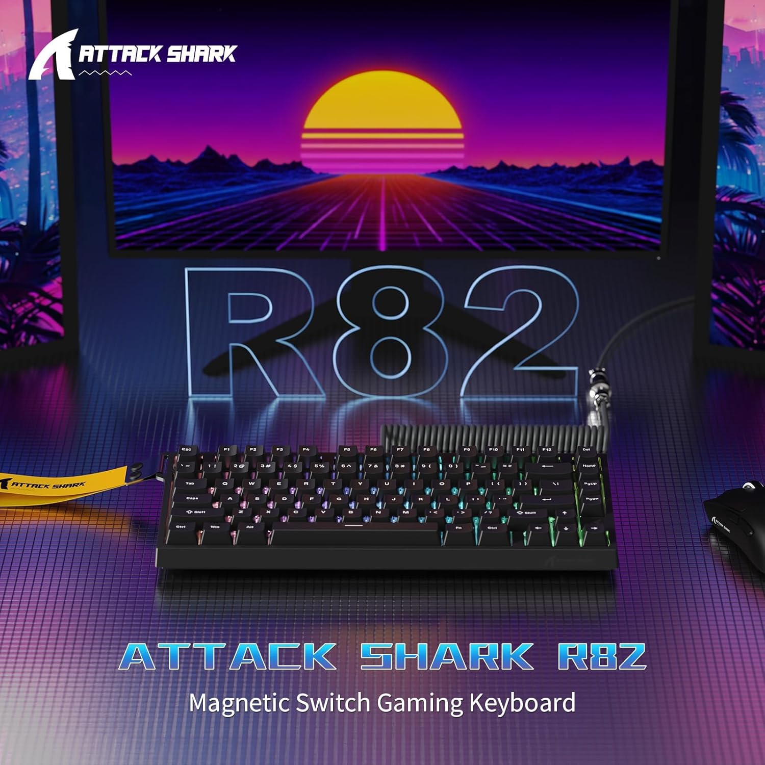 ATTACK SHARK R82HE Wired Mecha - مراجعة Gaming Keyboard Hall Effect Switches وسعره