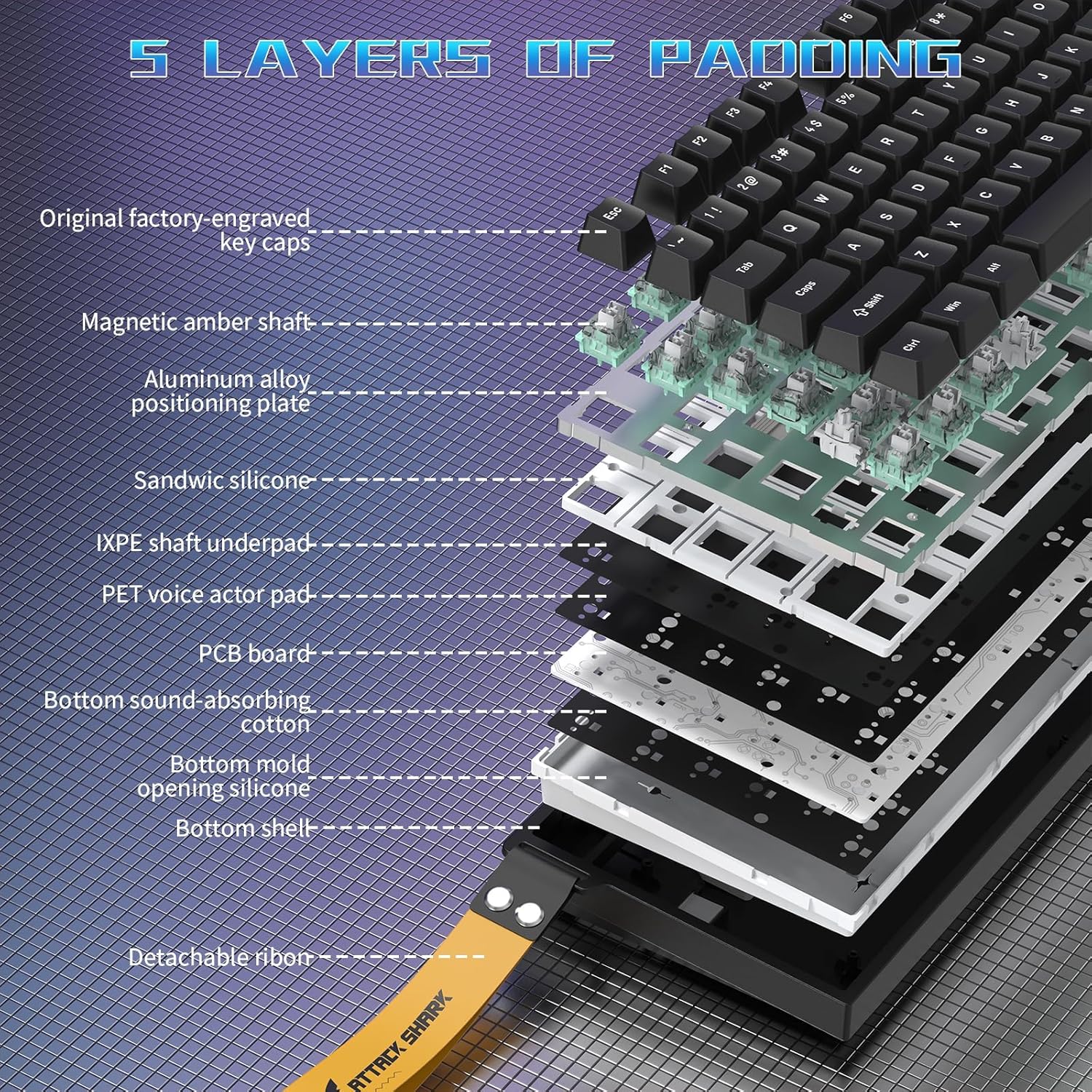 ATTACK SHARK R82HE Wired Mecha - مراجعة Gaming Keyboard Hall Effect Switches وسعره