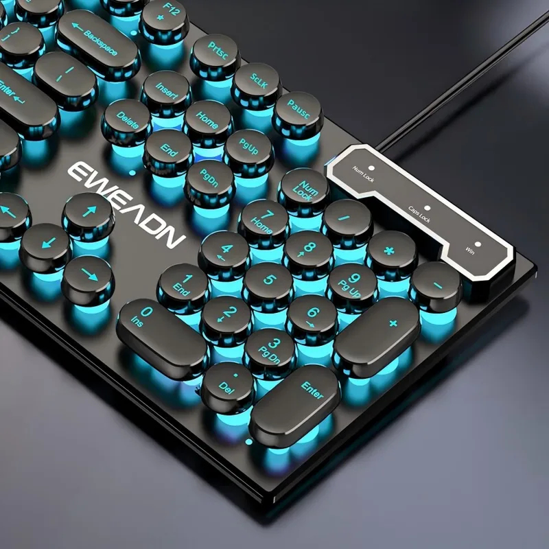 Retro Punk Mechanical Feel Key - مراجعة Gaming Keyboard Mouse Wireless وسعره