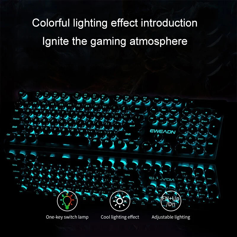 Retro Punk Mechanical Feel Key - مراجعة Gaming Keyboard Mouse Wireless وسعره