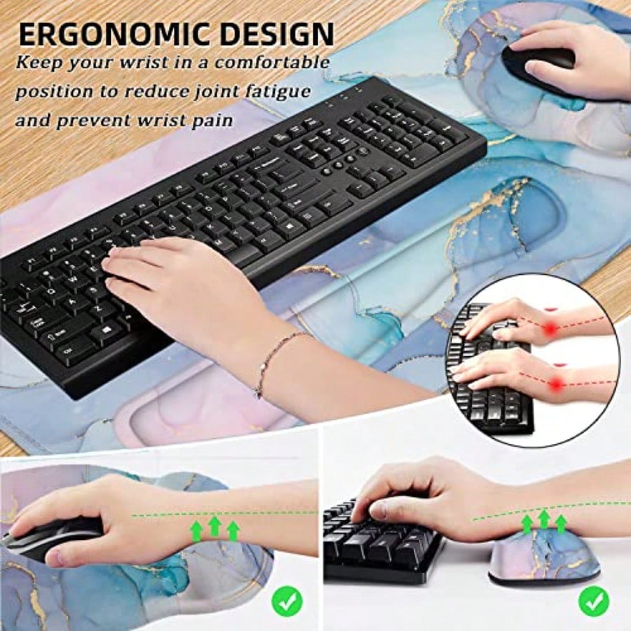 Mouse Pad with Wrist Rest Larg - مراجعة Gaming Keyboard And Mouse Set وسعره