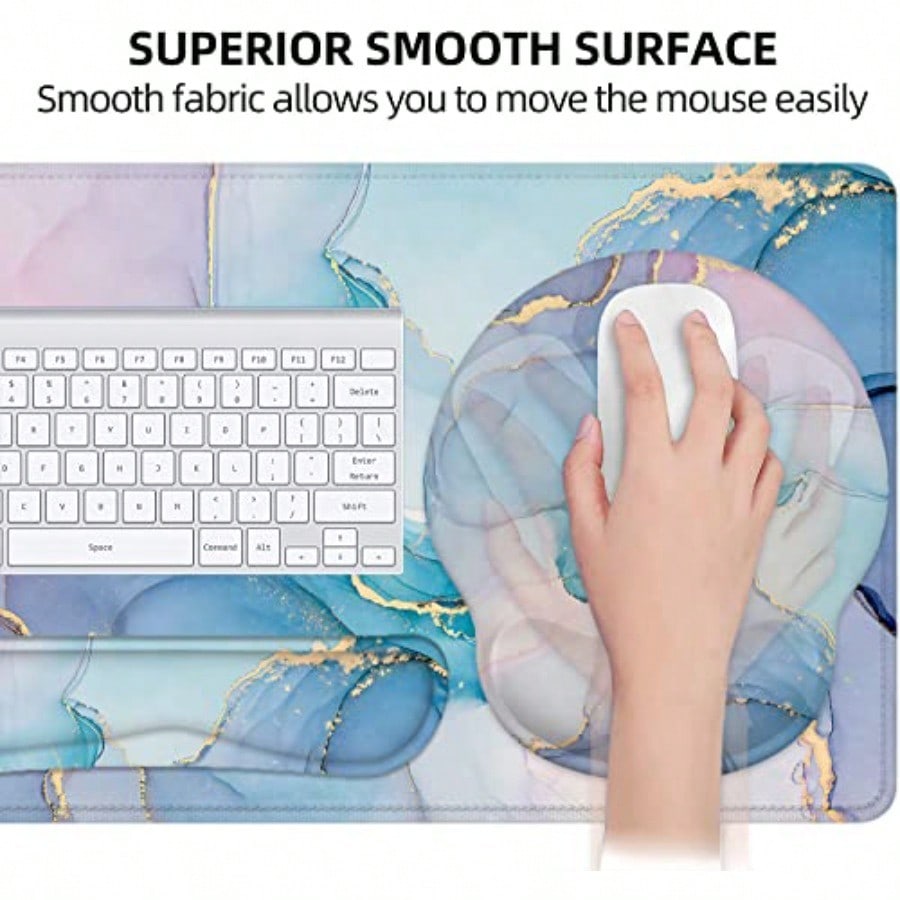 Mouse Pad with Wrist Rest Larg - مراجعة Gaming Keyboard And Mouse Set وسعره