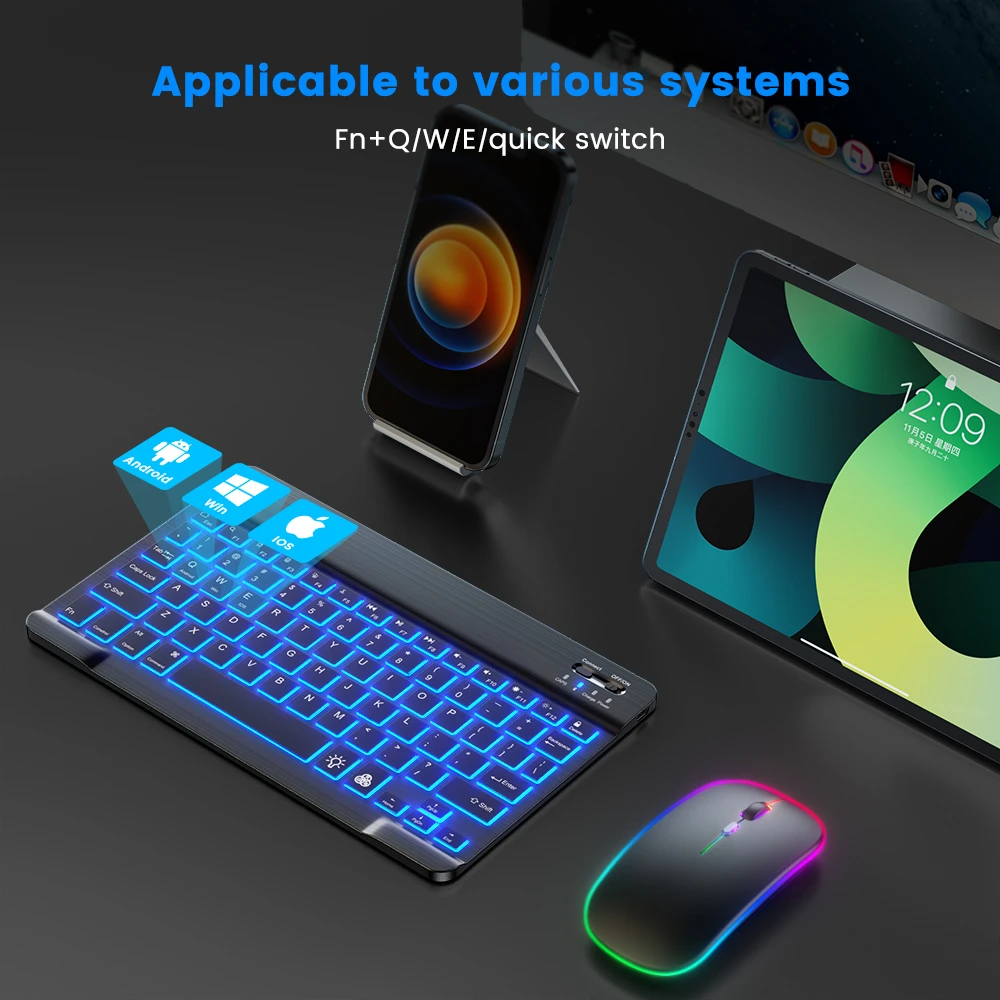 READ YYEAH RGB Backlit Bluetoo - مراجعة Gaming Keyboard Mouse Wireless وسعره