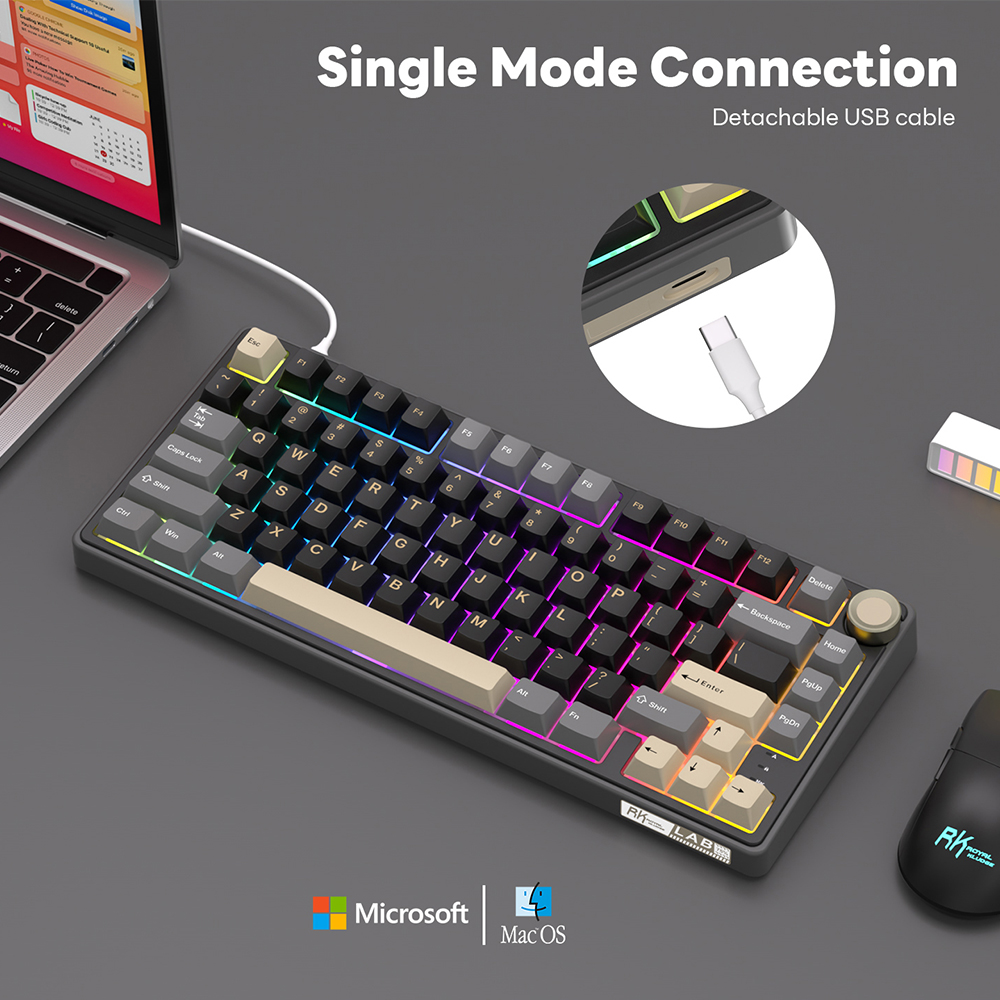 Royal Kludge RK R75 Wired Gami - مراجعة Gaming Keyboard Bundle وسعره