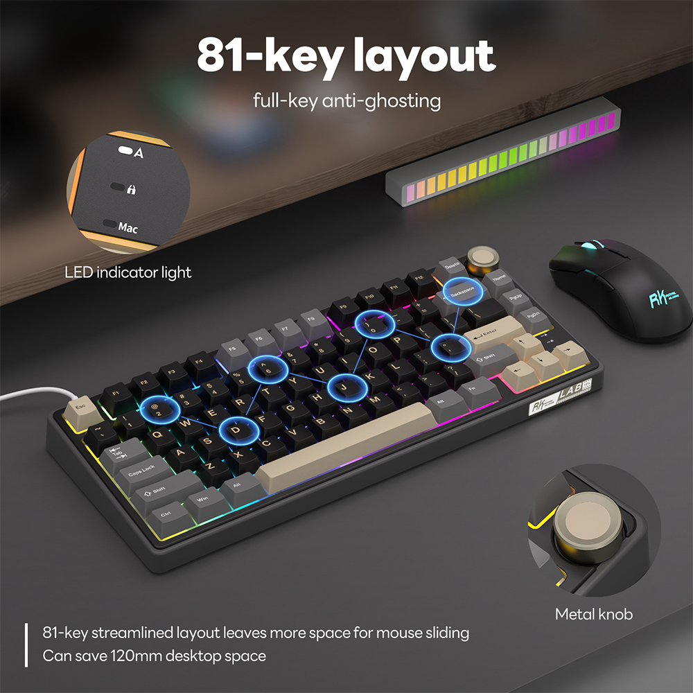 Royal Kludge RK R75 Wired Gami - مراجعة Gaming Keyboard Bundle وسعره
