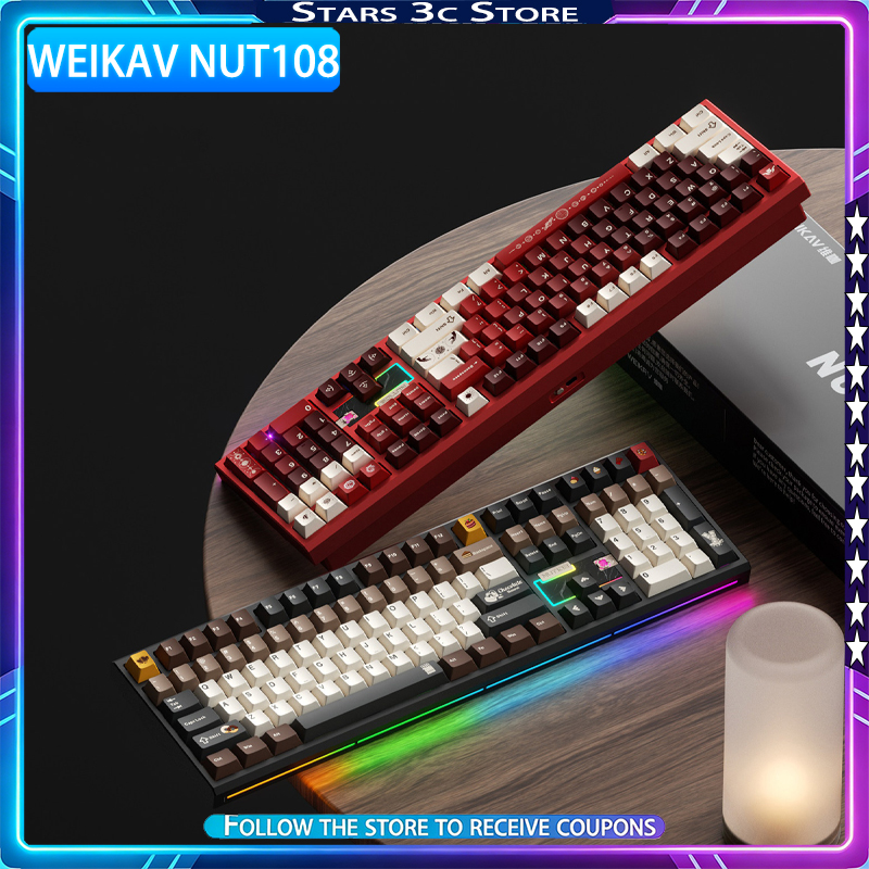 WEIKAV NUT108 Mechanical Keybo - مراجعة Gaming Keyboard Mechanical Wireless وسعره