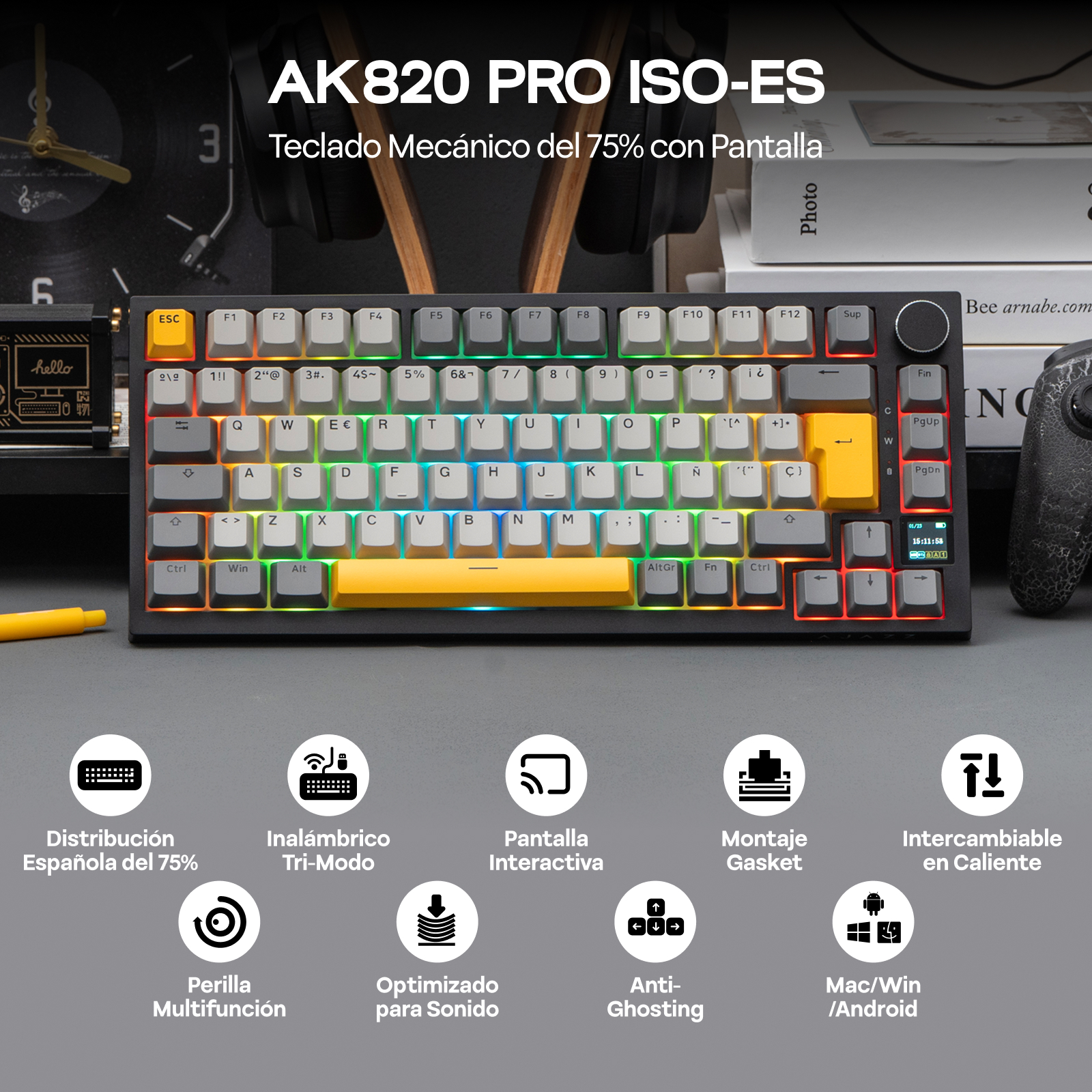 ISO-ES Layout EPOMAKER X AJAZZ - مراجعة Gaming Keyboard Hot Swappable وسعره