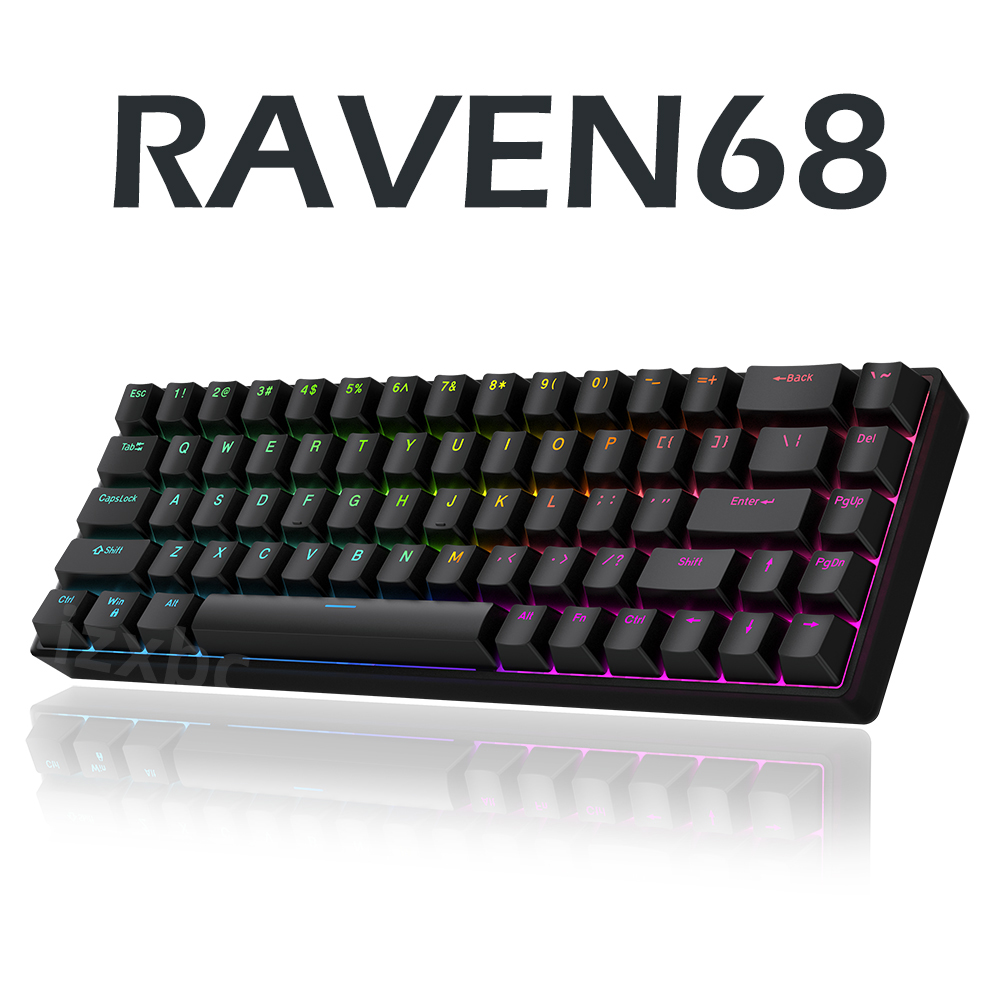 Raven68 Wired Mechanical Keybo - مراجعة Gaming Keyboard Half وسعره