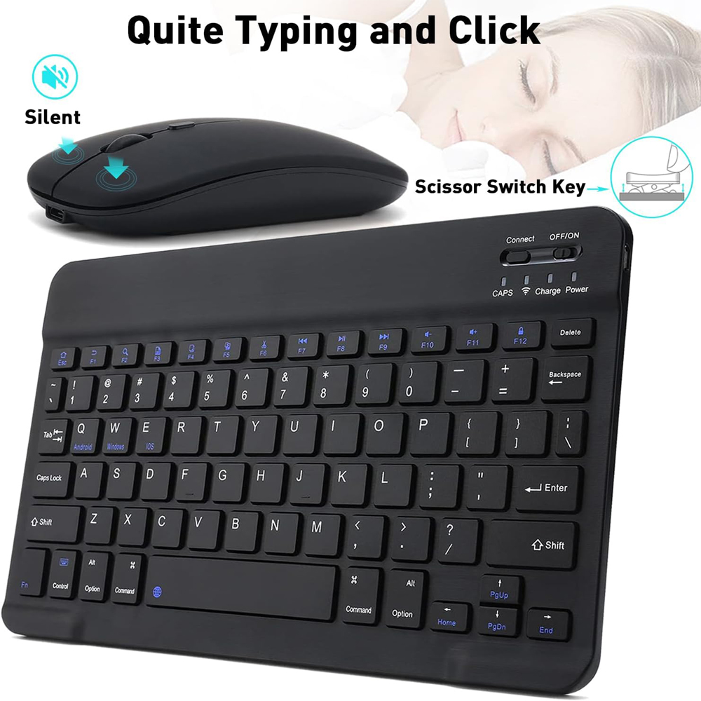 10 lnch Wireless  Bluetooth Mi - مراجعة Gaming Keyboard Mouse Wireless وسعره