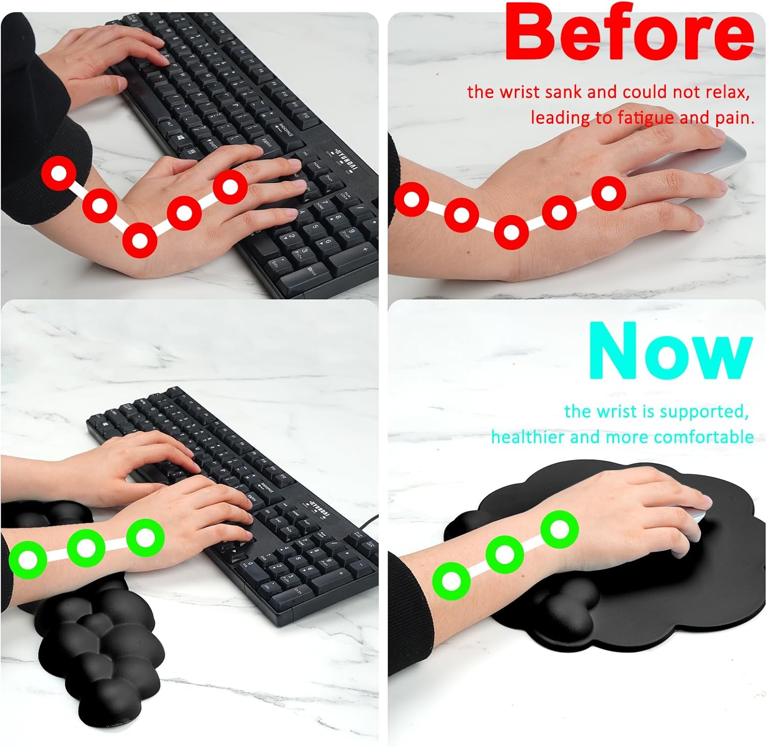Ergonomic Cloud Wrist Rest Set - مراجعة Gaming Keyboard And Mouse Set وسعره