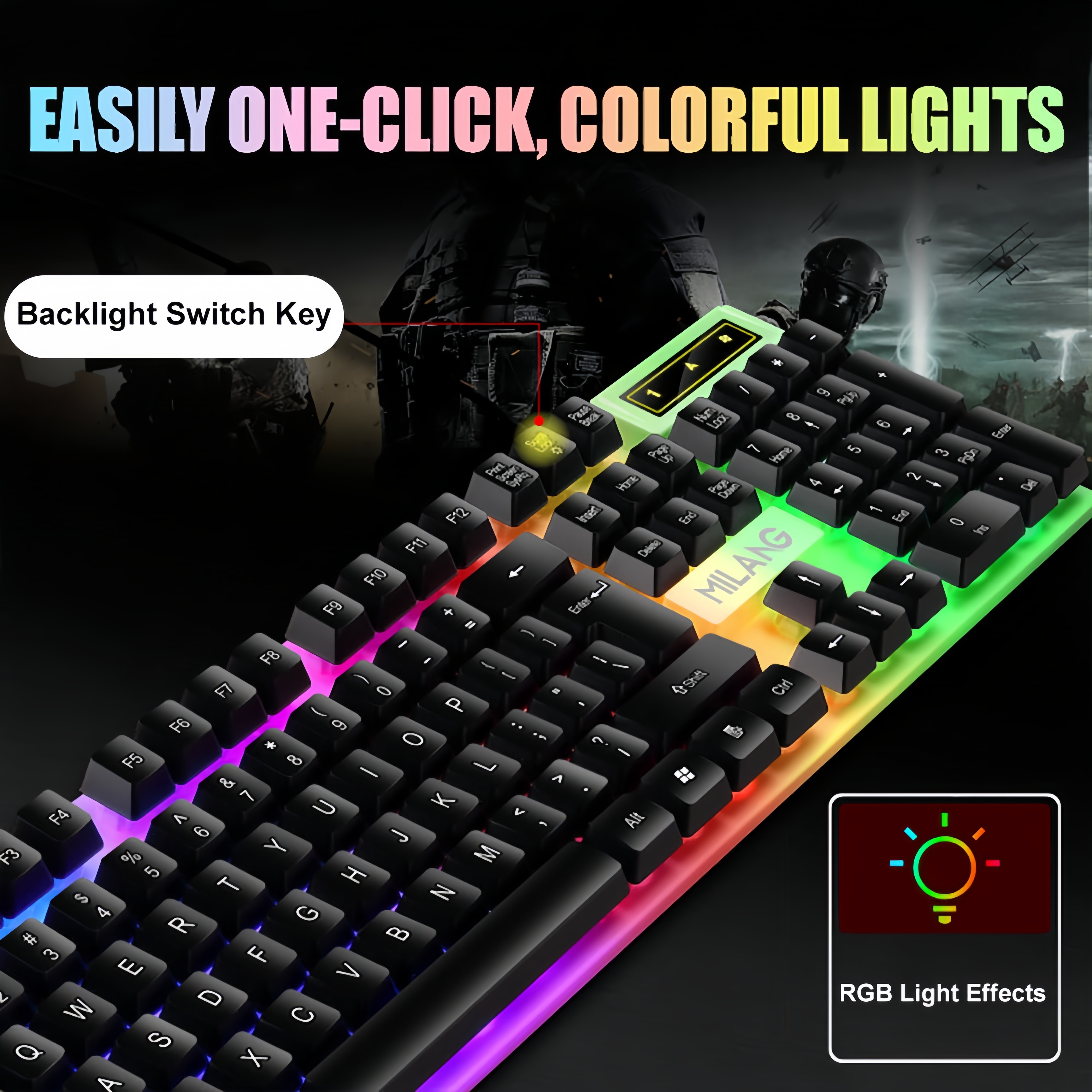 KEBIDUMEI USB Wired Keyboard R - مراجعة Gaming Keyboard Half وسعره