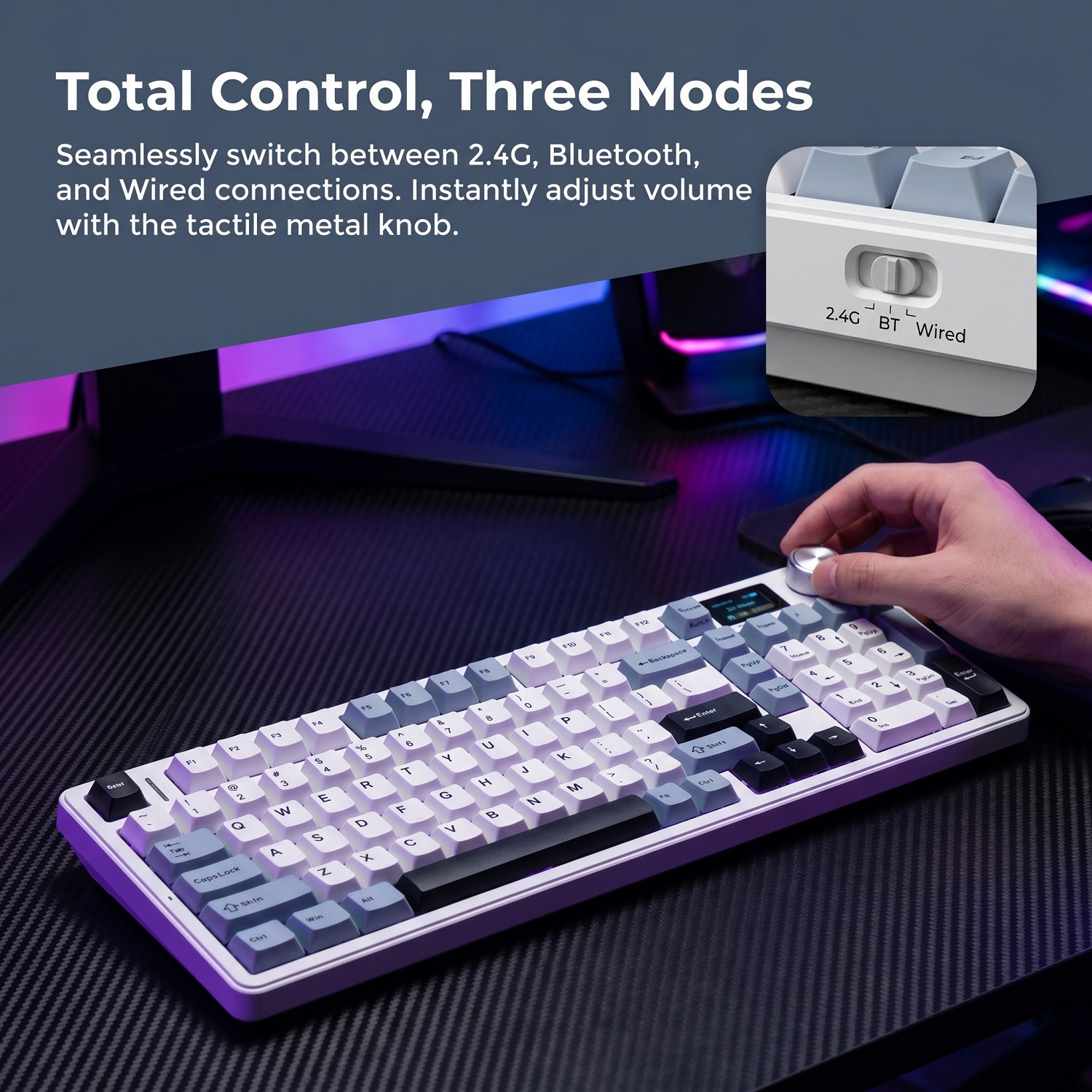 New AULA F99 Max Gasket Mechan - مراجعة Gaming Keyboard Mechanical Wireless وسعره