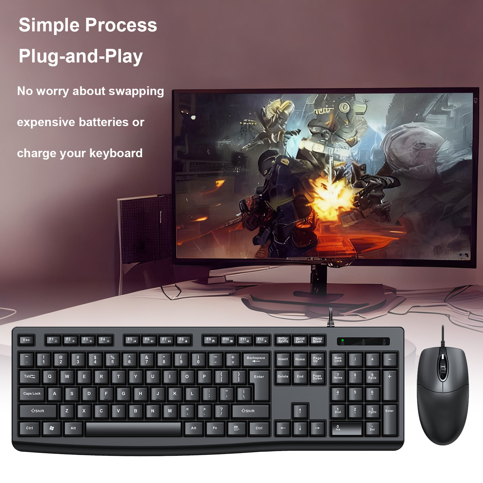 T650 Keyboard Mouse Combo USB  - مراجعة Gaming Keyboard And Mouse Set وسعره