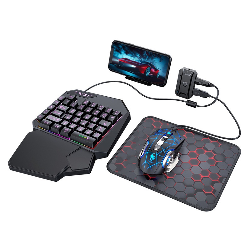 T-Wolf Tf950 5 In 1 One Handed - مراجعة Keyboard Mouse Bundle Gaming وسعره
