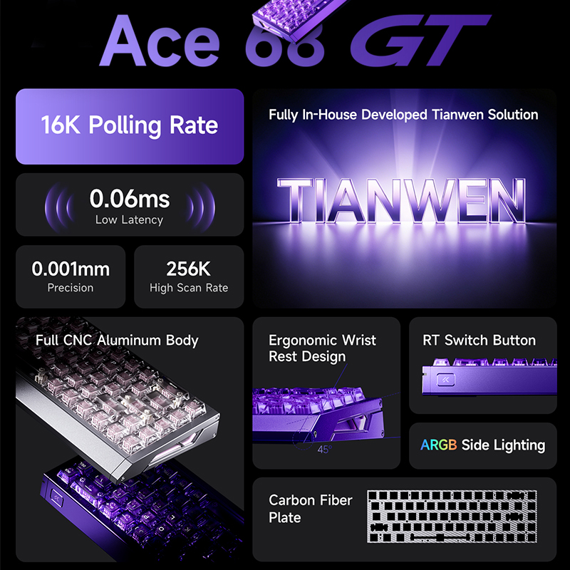 MCHOSE Ace 68 GT Aluminum Allo - مراجعة Gaming Keyboard Hot Swappable وسعره