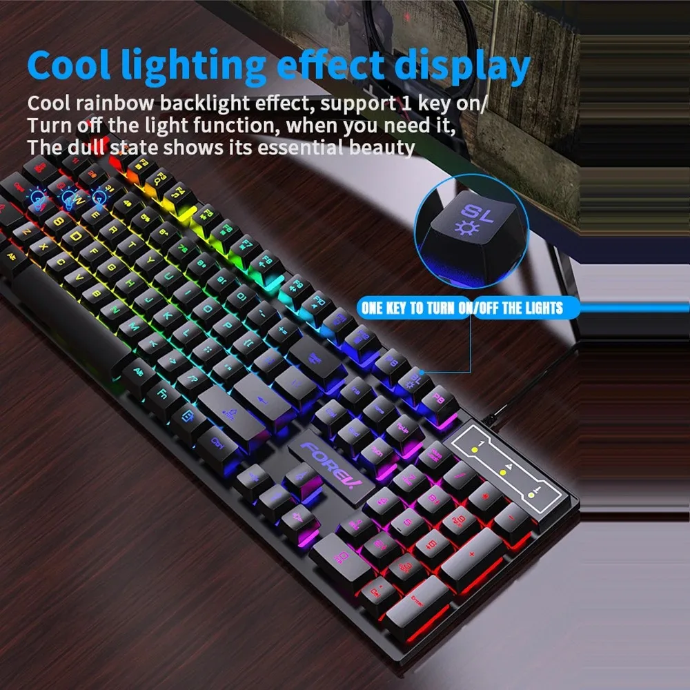 104 key Backlit Mechanical Key - مراجعة Keyboard Mouse Bundle Gaming وسعره