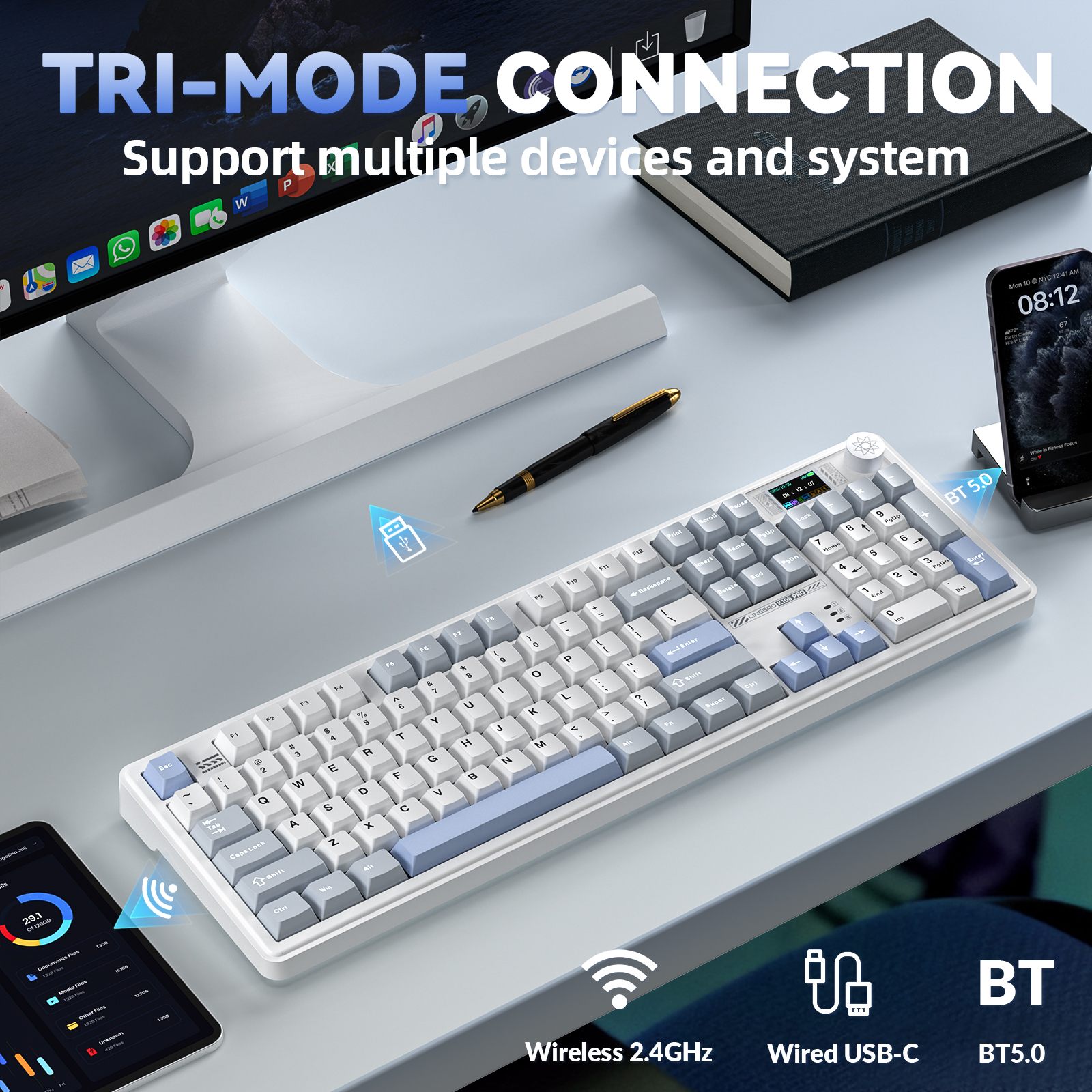 LINGBAO K108pro Mechanical Key - مراجعة Gaming Keyboard Hot Swappable وسعره