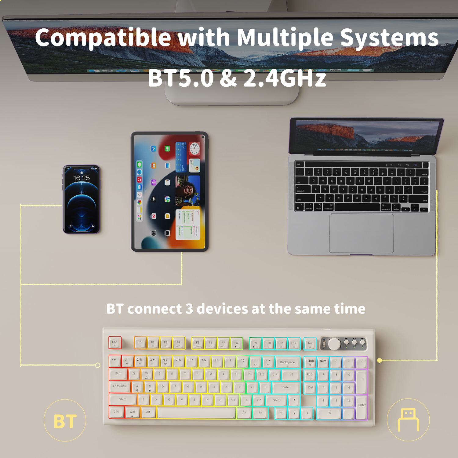 EWEADN V97 Cute Creamy Keyboar - مراجعة Gaming Keyboard That Is Quiet وسعره