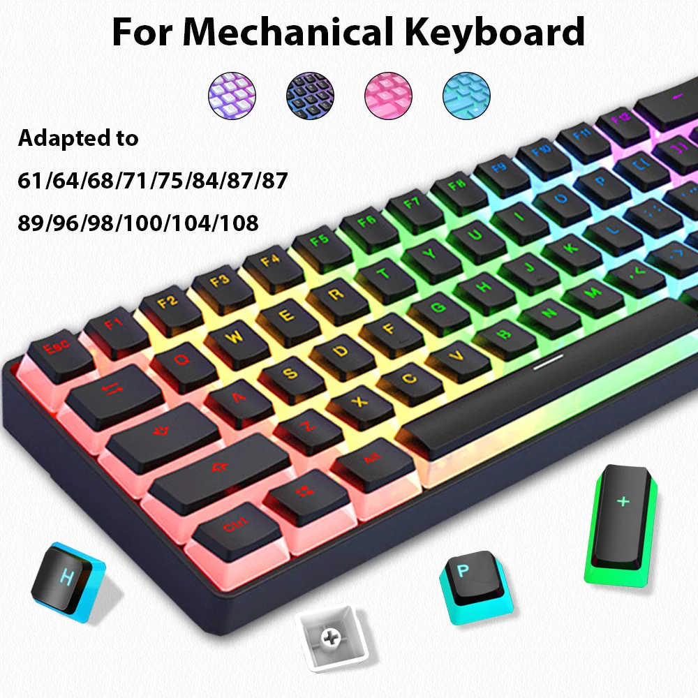 129 Keys Pudding Keycaps PBT D - مراجعة Gaming Keyboard No Rgb وسعره