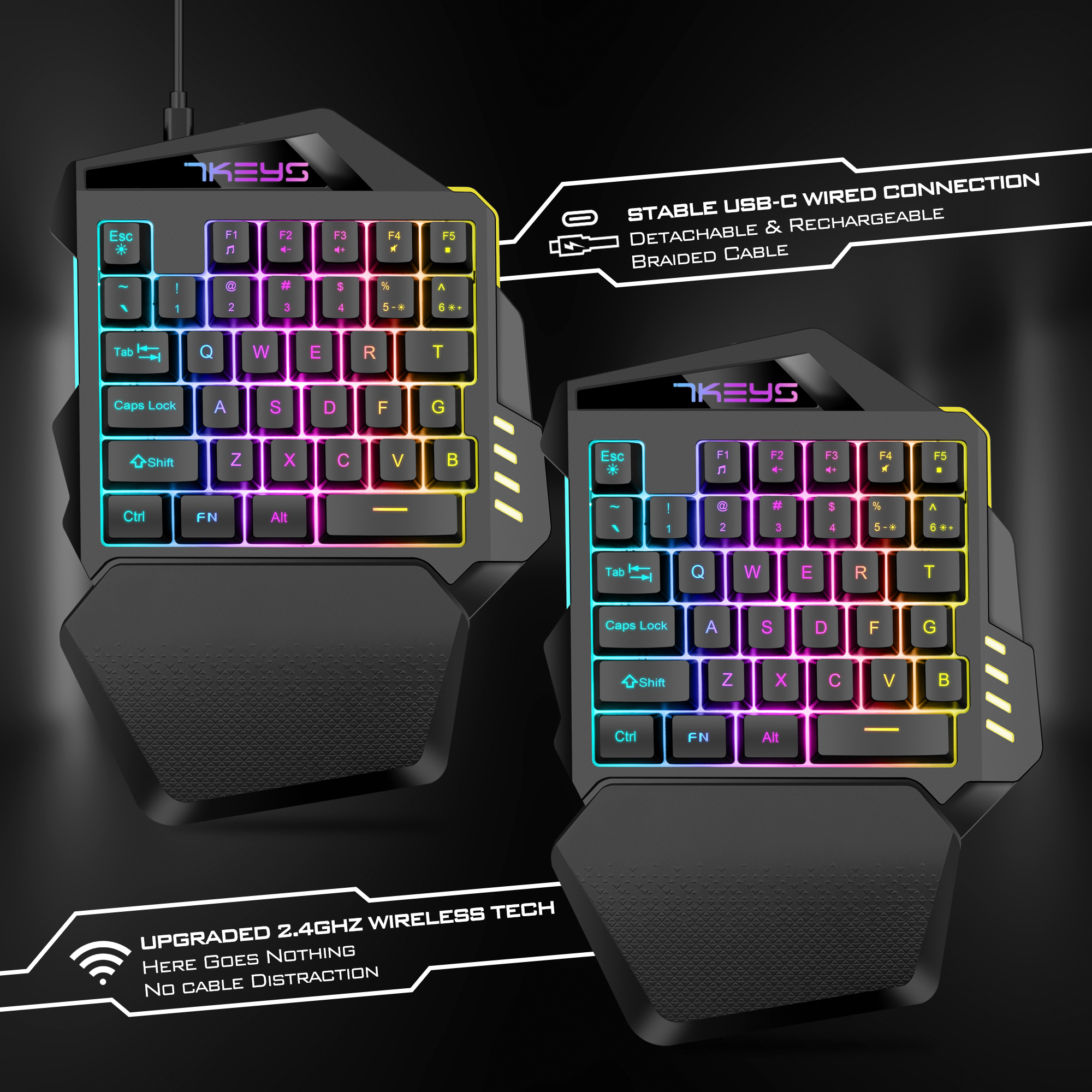 One-handed gaming keyboard 2.4 - مراجعة Gaming Keyboard Half وسعره
