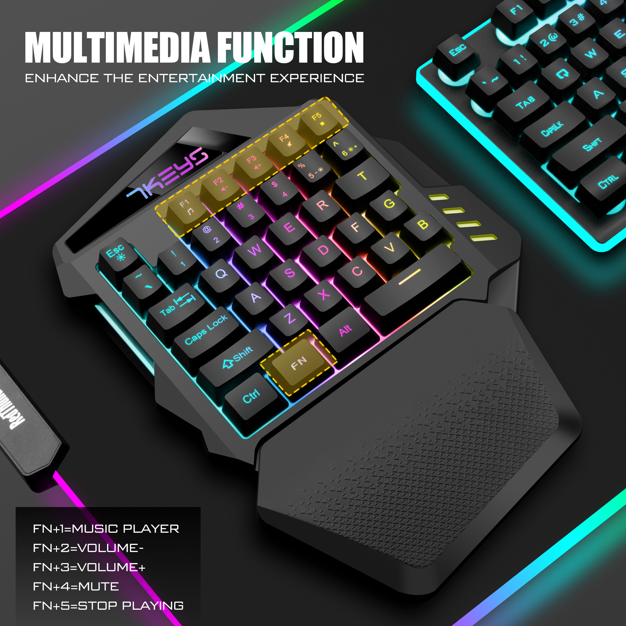 One-handed gaming keyboard 2.4 - مراجعة Gaming Keyboard Half وسعره