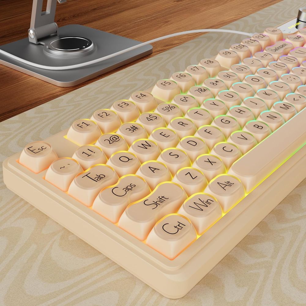98-Key Creamy Gaming Keyboard  - مراجعة Gaming Keyboard No Number Pad وسعره