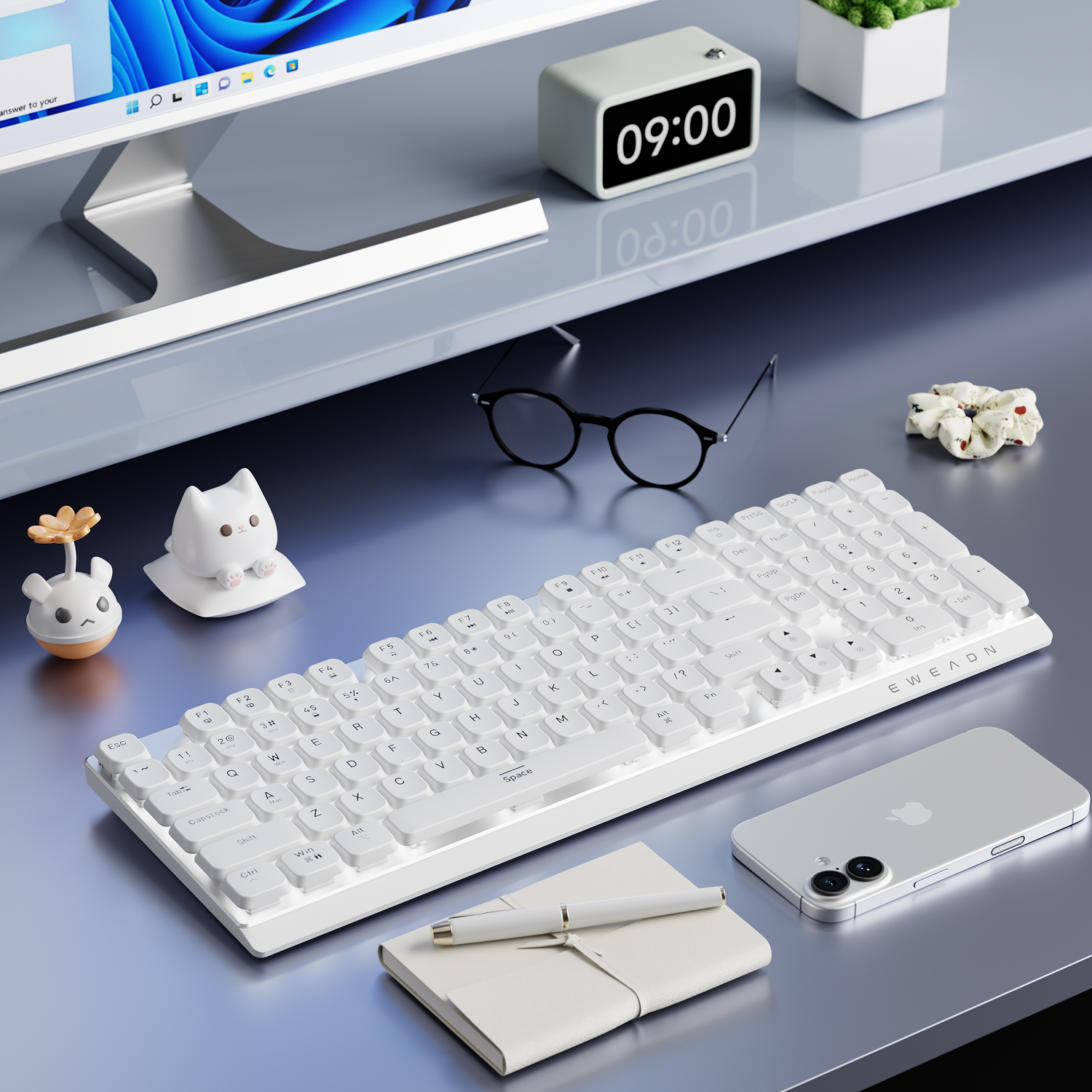 EWEADN Wireless Low-Profile Me - مراجعة Gaming Keyboard Mechanical Wireless وسعره